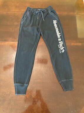 Abercrombie & Fitch Soft AF Women's XS Black Fleece Sweatpants Logo Y2K